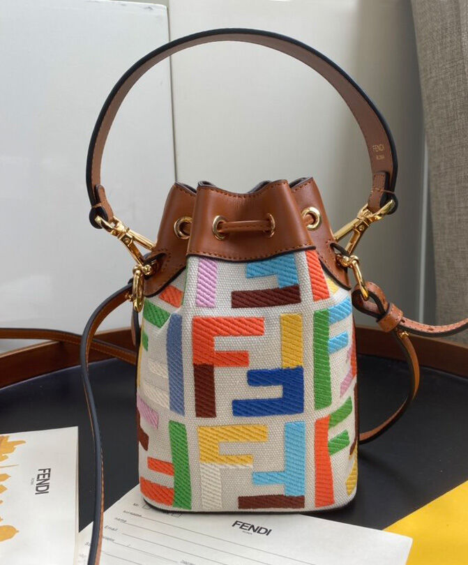 Fendi Mon Tresor Mini Bag In Canvas 8BS010 Coffee